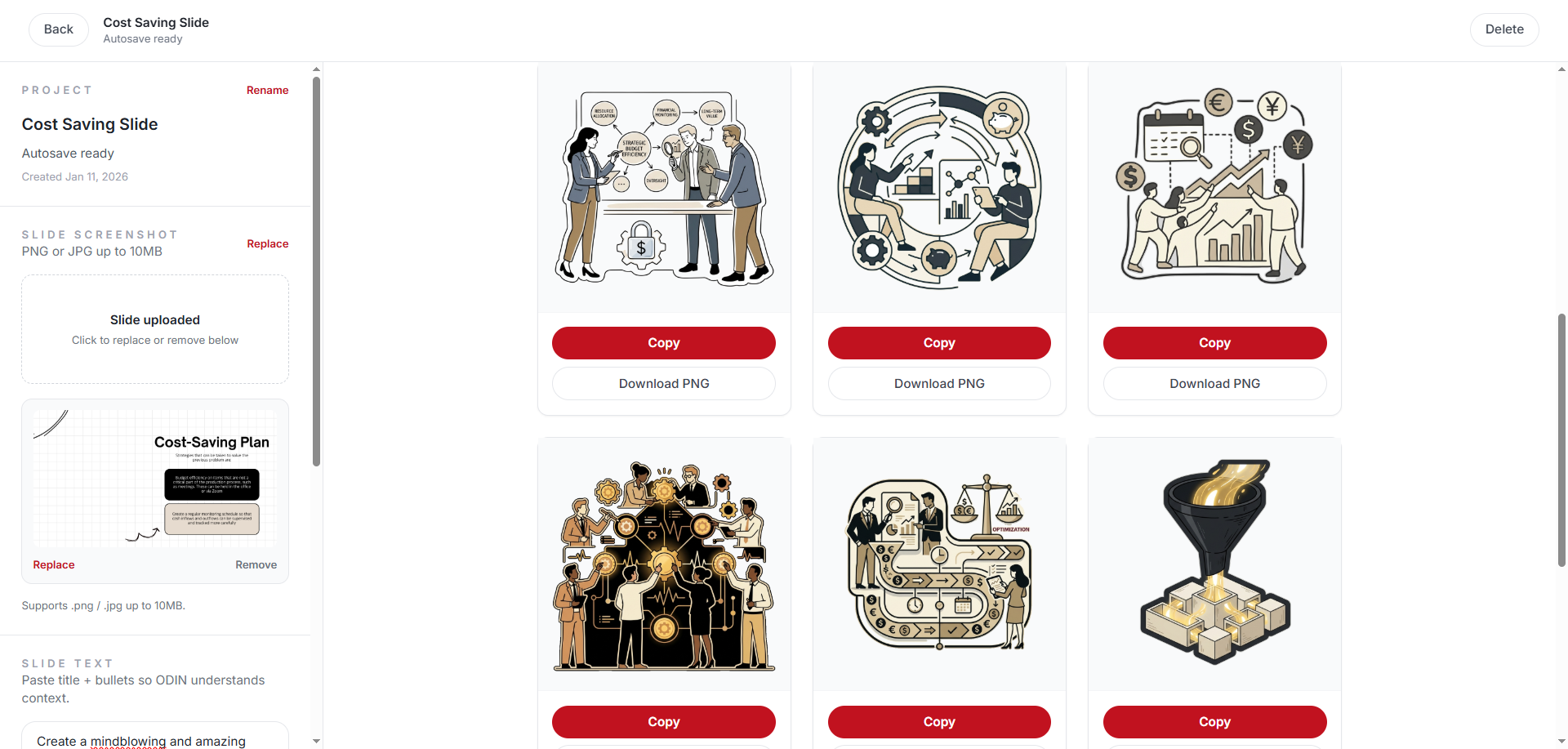 Tampilan workspace ODIN di web app.